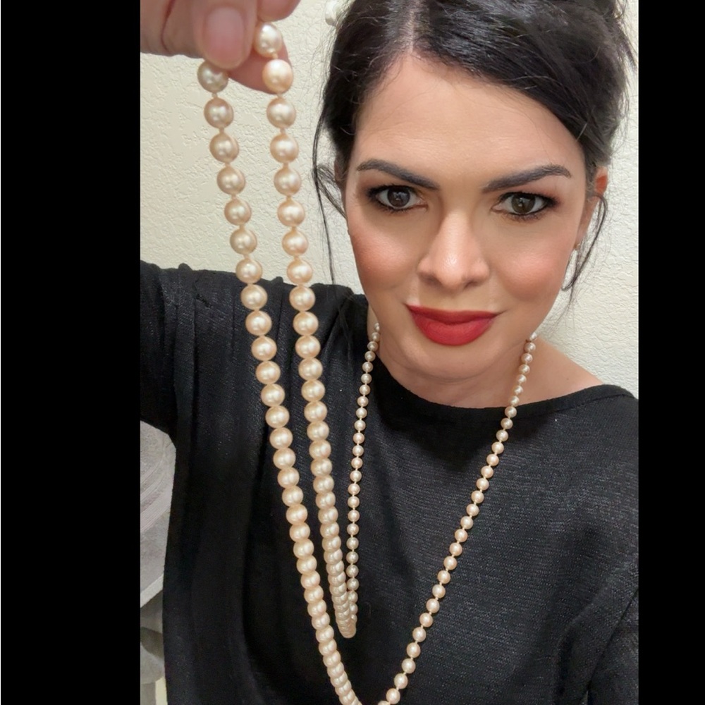 FAUX PEARL NECKLACE APPROX. 36” LONG IS Beautiful.